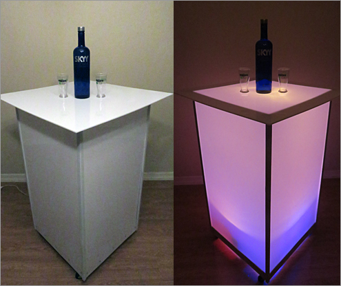 Lighted Acrylic Cocktail Table