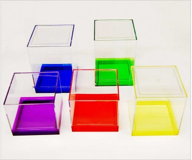 Plastic Box - Canister Series with Colored Bases