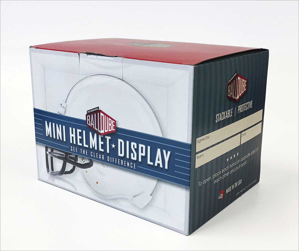 BallQube Polystyrene Mini Football Helmet Display