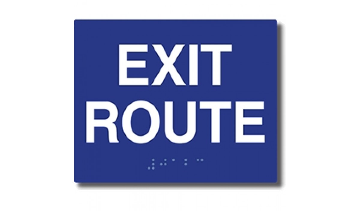 Exit Route Braille Plaque - Wooden Plaques And Signs, SKU: SE-5378