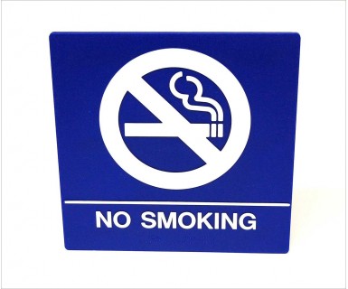 No Smoking ADA Compliant Sign - Blue