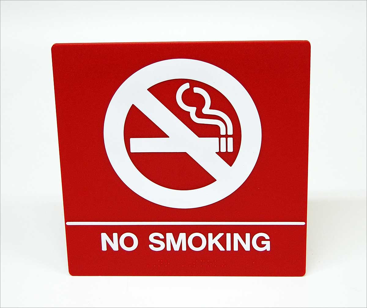 No Smoking ADA Compliant Sign - Red