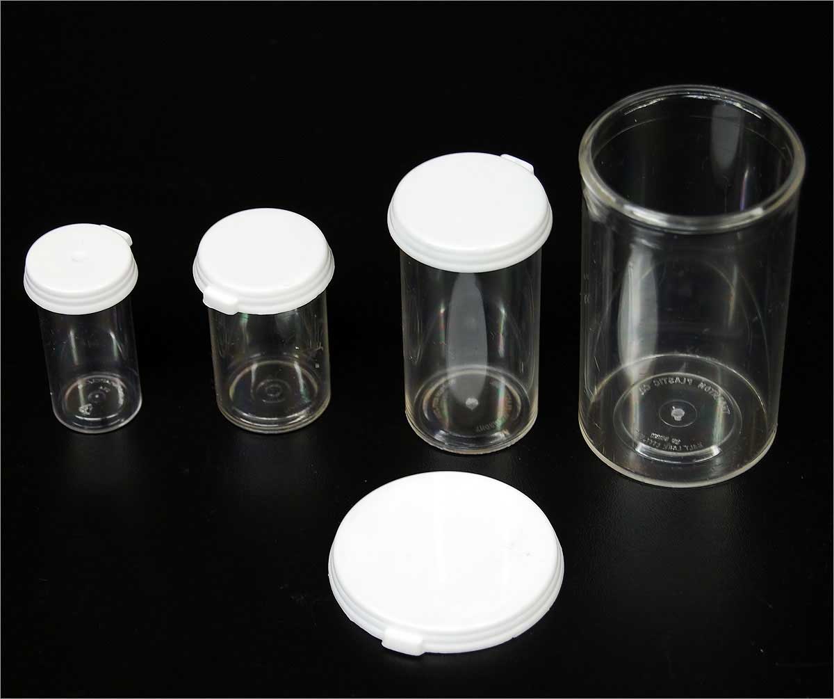 Clear Polystyrene Vials with Cap (10 ct) - Clear